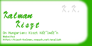 kalman kiszt business card